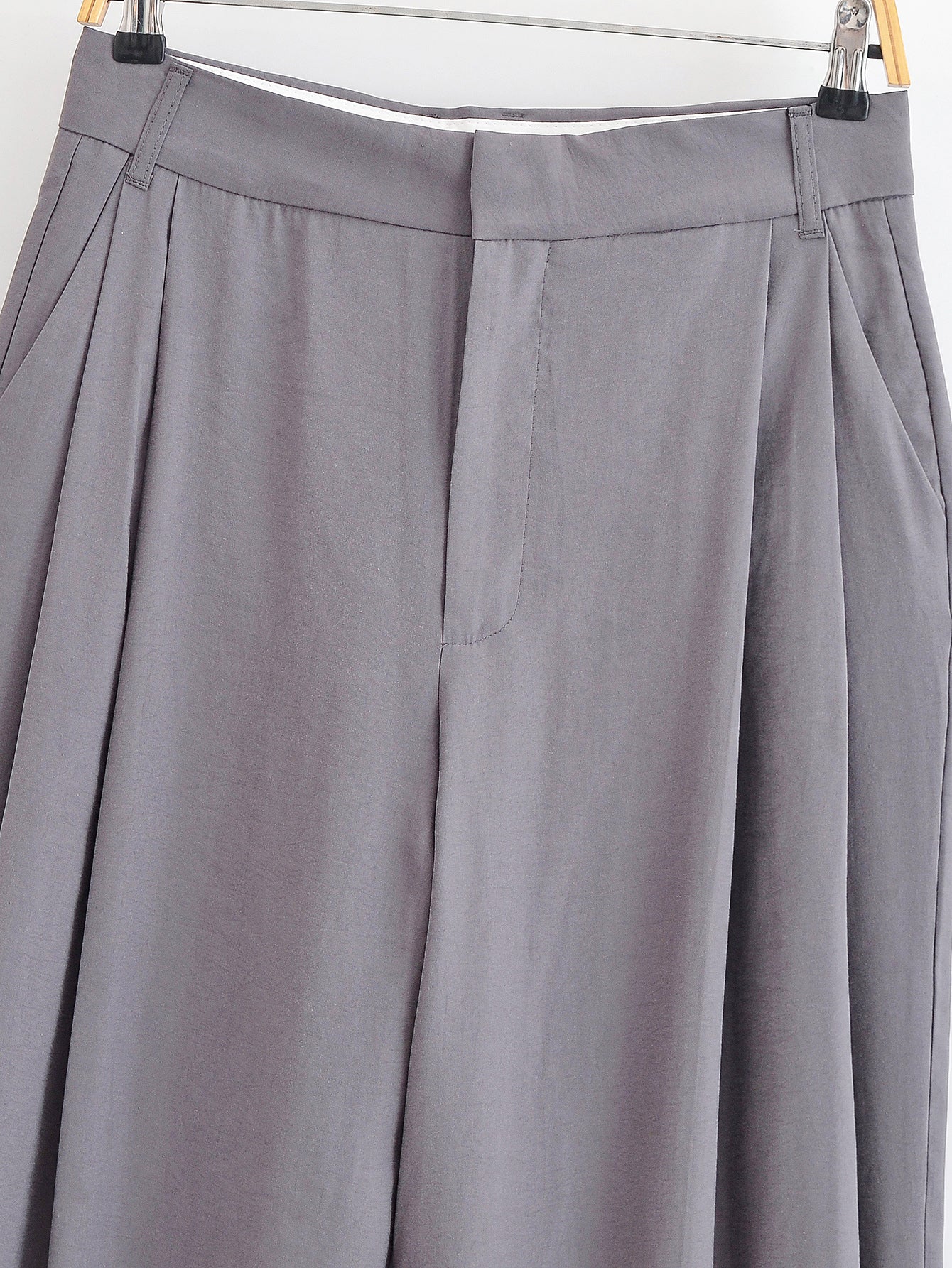 Women Flip Double Pleated Wide Leg Pants