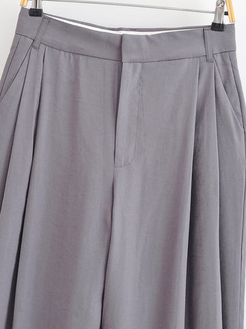 Women Flip Double Pleated Wide Leg Pants