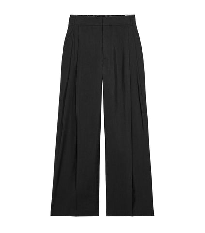 Women Flip Double Pleated Wide Leg Pants