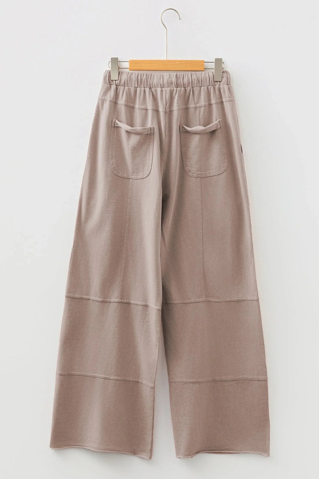 Mineral Wash Reverse Seam Drawstring Elastic Waist Pants