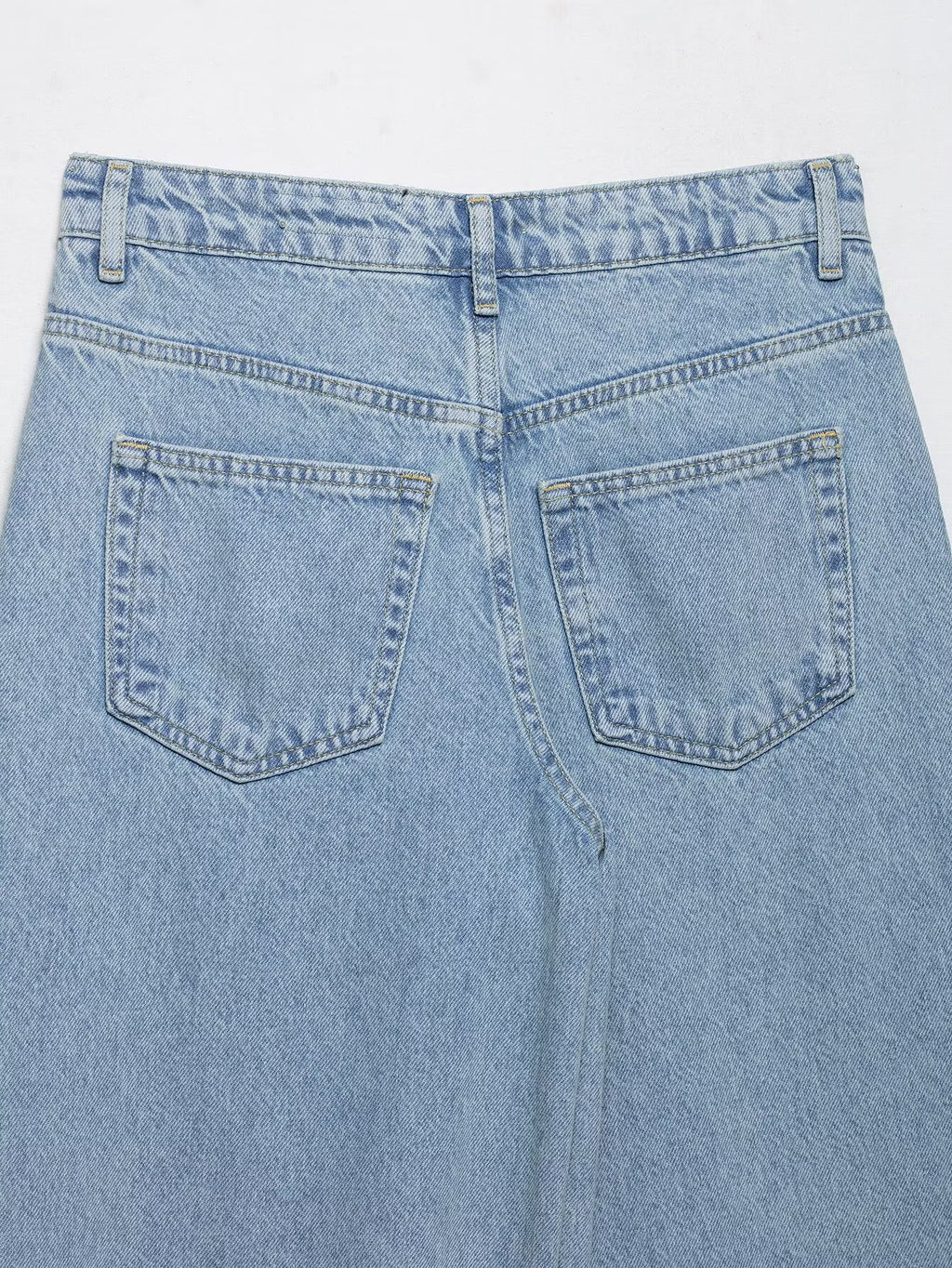 Women Clothing Spring Autumn Crochet Stitching High Waist Wide Leg Jeans