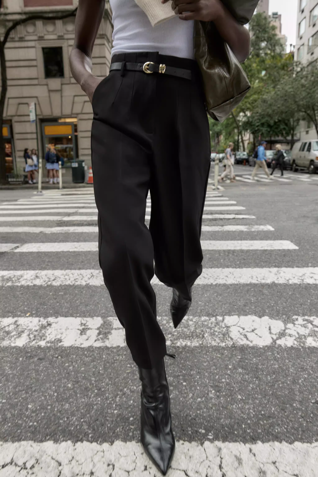 Women Clothing Spring Autumn with Belt High Waist Straight Casual Pants