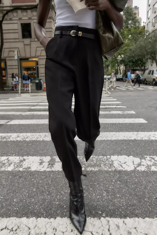 Women Clothing Spring Autumn with Belt High Waist Straight Casual Pants