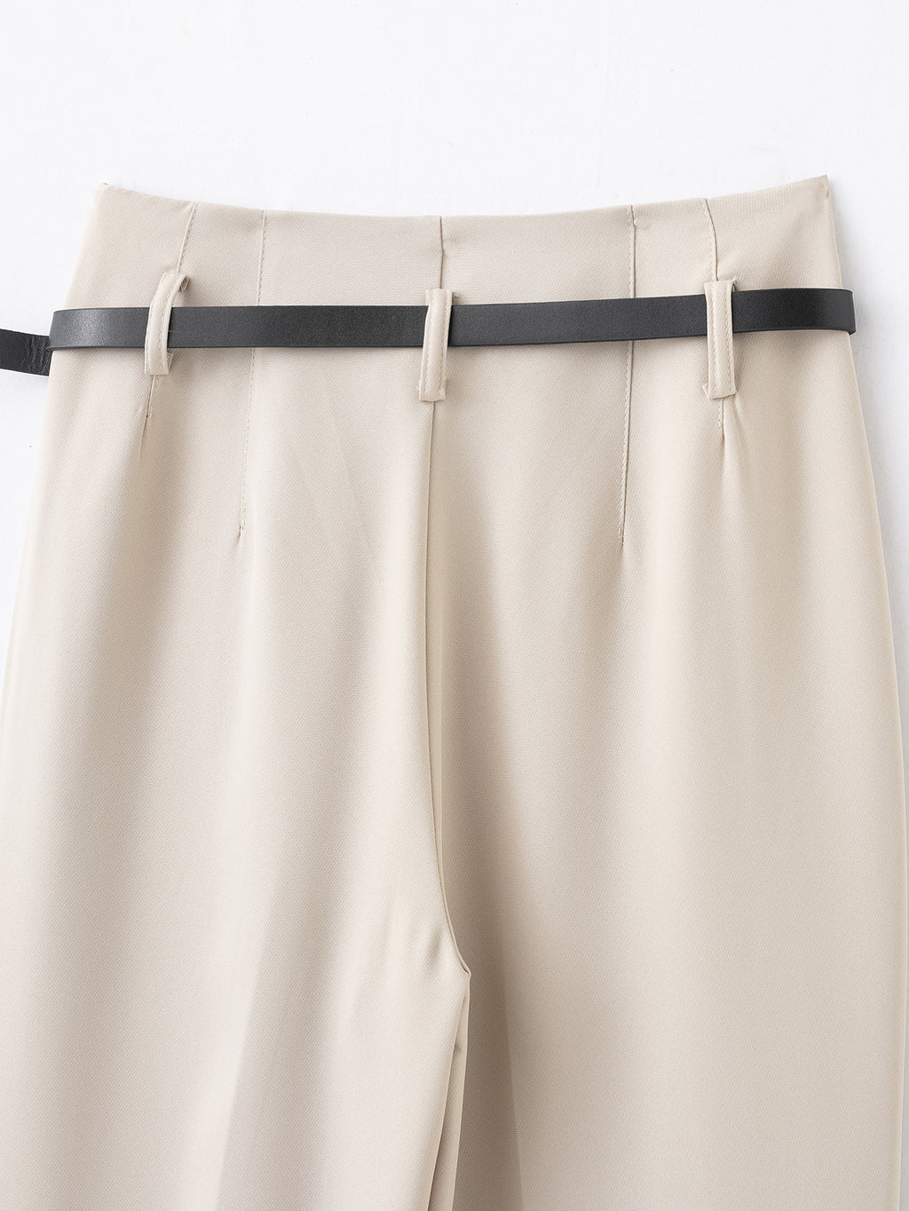 Women Clothing Spring Autumn with Belt High Waist Straight Casual Pants