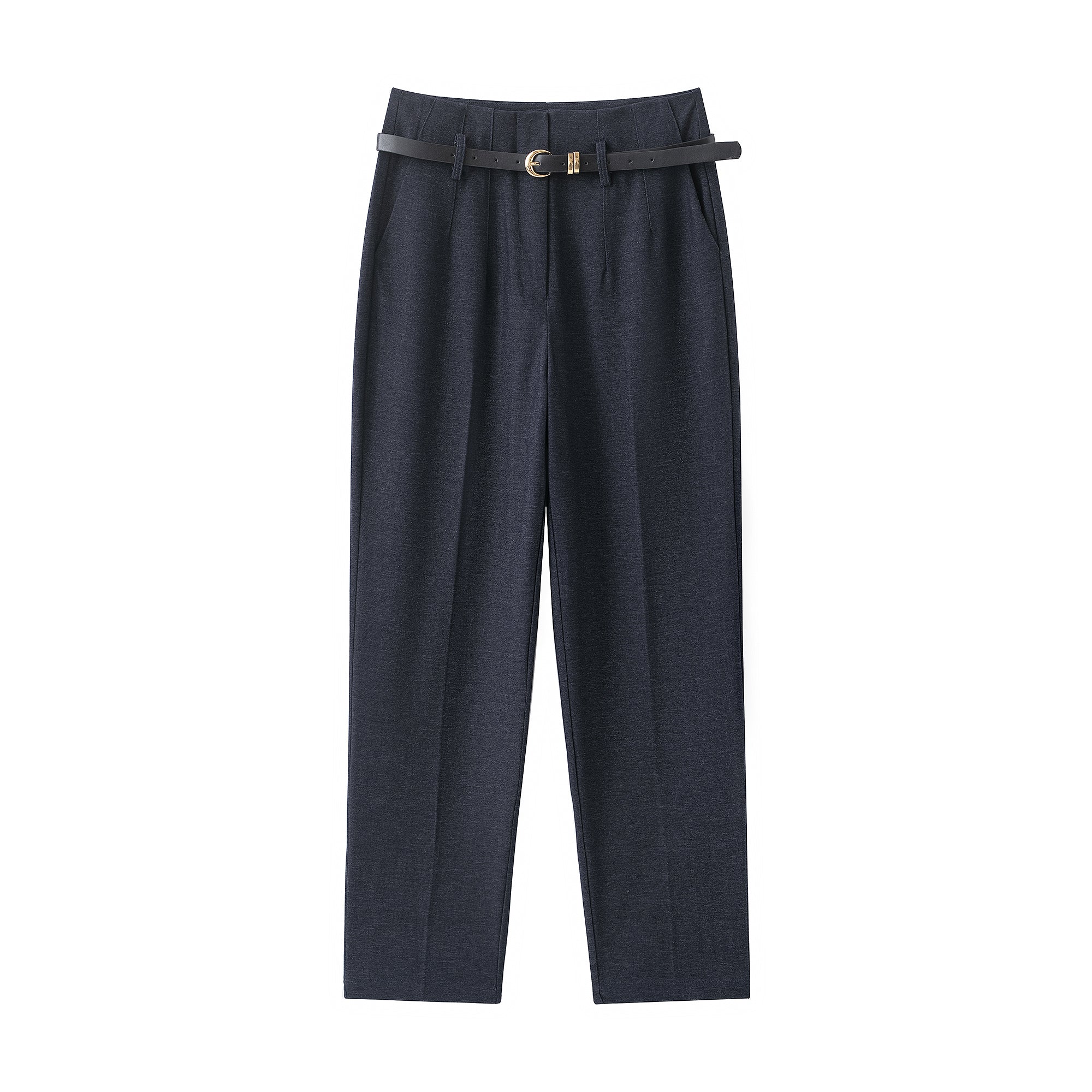 Women Clothing Spring Autumn with Belt High Waist Straight Casual Pants