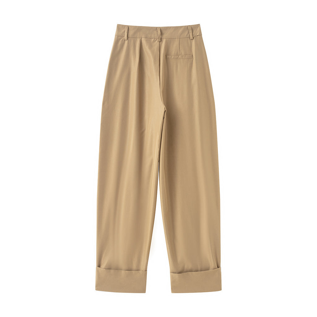 Women Clothing Product Casual All Match Pleated Casual Pants