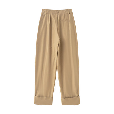 Women Clothing Product Casual All Match Pleated Casual Pants