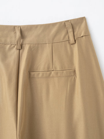 Women Clothing Product Casual All Match Pleated Casual Pants