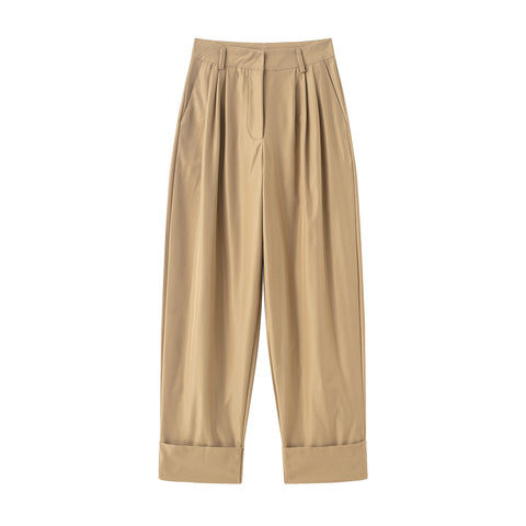 Women Clothing Product Casual All Match Pleated Casual Pants