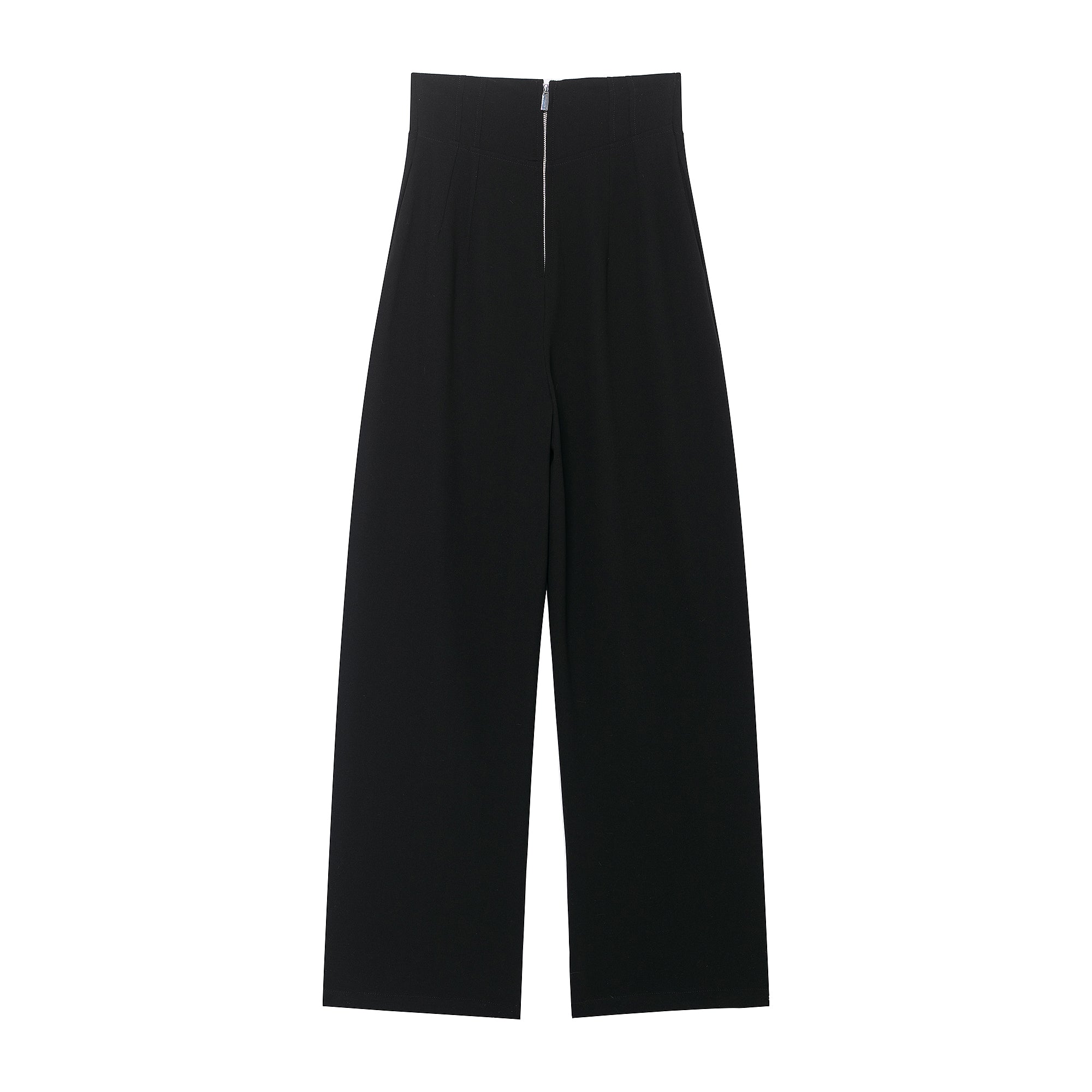 Women Clothing Product Casual All Match High Waist Zipper Pants