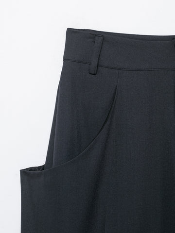 Women Clothing Winter Stylish Simple Mid Waist Pocket Trousers