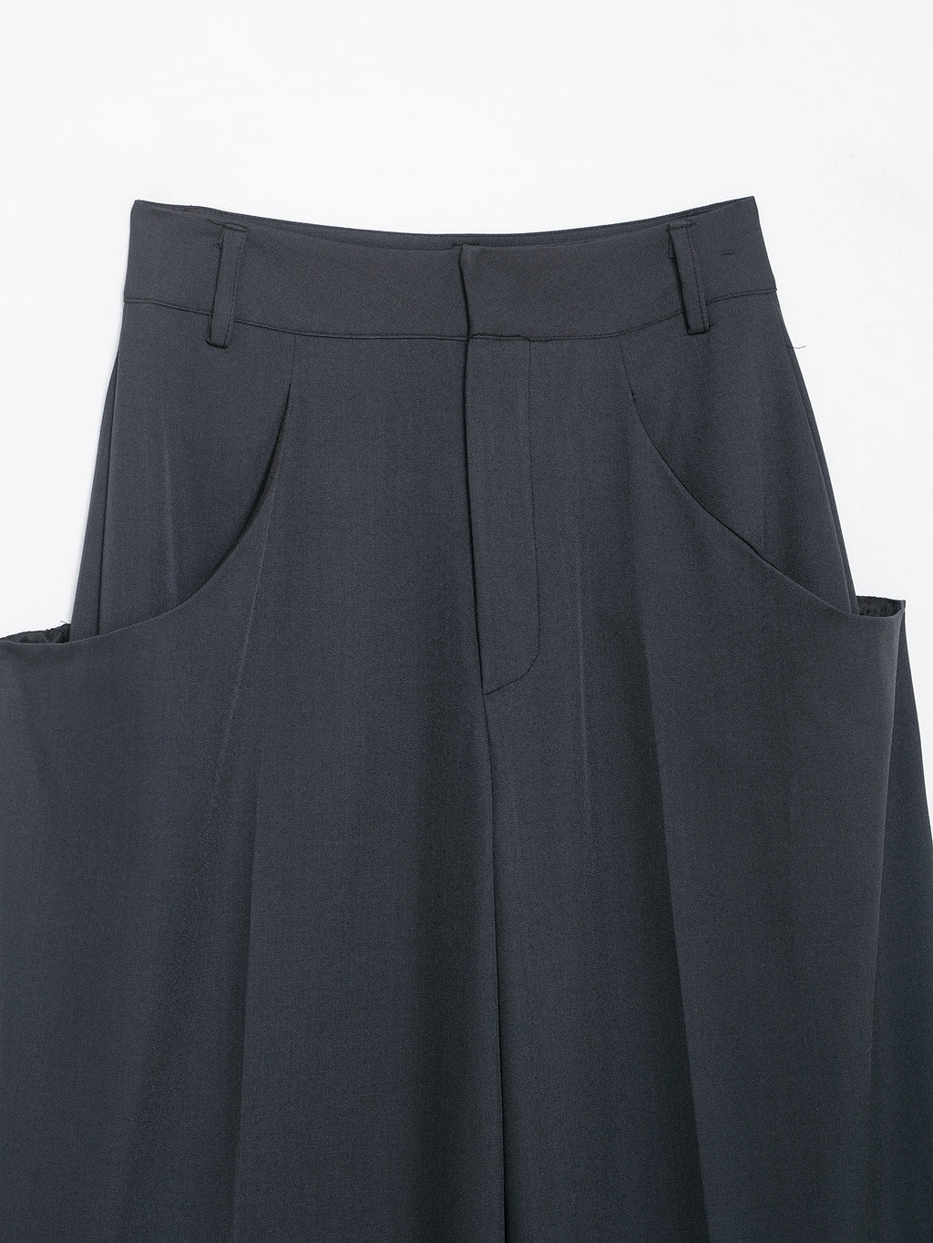 Women Clothing Winter Stylish Simple Mid Waist Pocket Trousers
