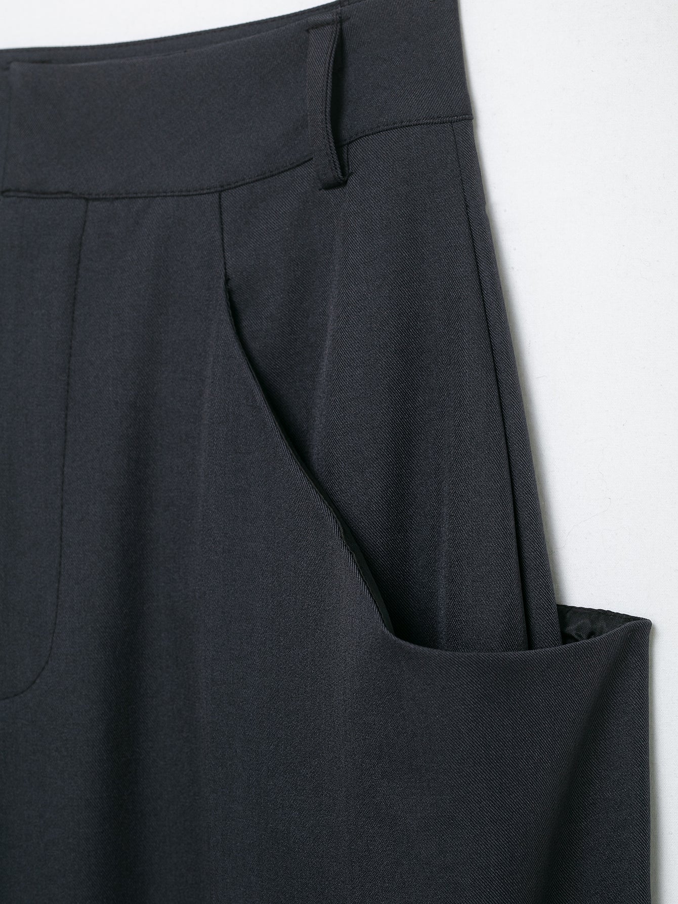 Women Clothing Winter Stylish Simple Mid Waist Pocket Trousers