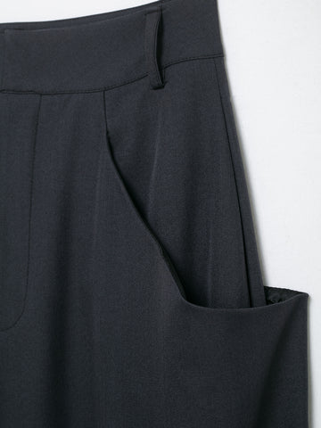 Women Clothing Winter Stylish Simple Mid Waist Pocket Trousers