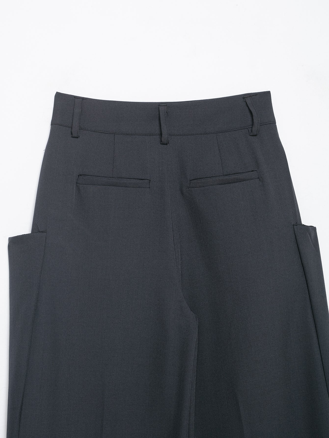 Women Clothing Winter Stylish Simple Mid Waist Pocket Trousers