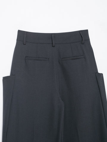 Women Clothing Winter Stylish Simple Mid Waist Pocket Trousers