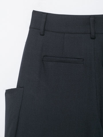 Women Clothing Winter Stylish Simple Mid Waist Pocket Trousers
