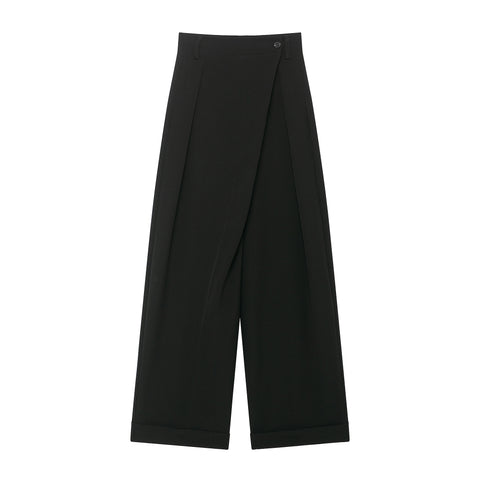Women Clothing Winter Loose Three Dimensional Series Asymmetric Waist Pants