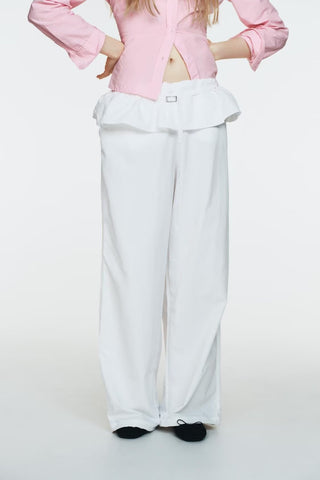 Elegant Women Clothing Casual Overlapping Waist Pants