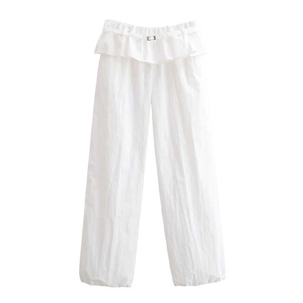 Elegant Women Clothing Casual Overlapping Waist Pants