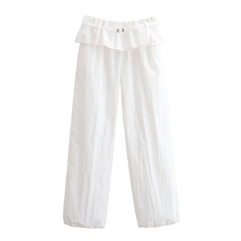 Elegant Women Clothing Casual Overlapping Waist Pants
