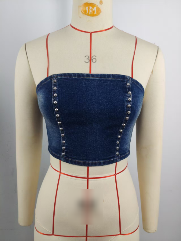 Women Beaded Backless Slim Fit