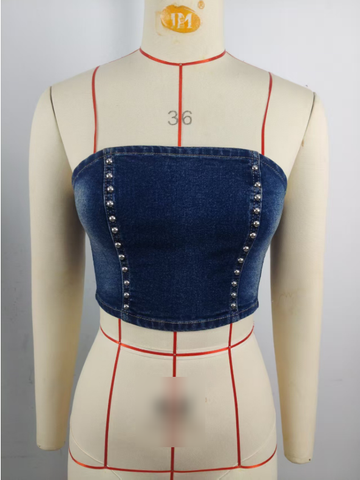 Women Beaded Backless Slim Fit