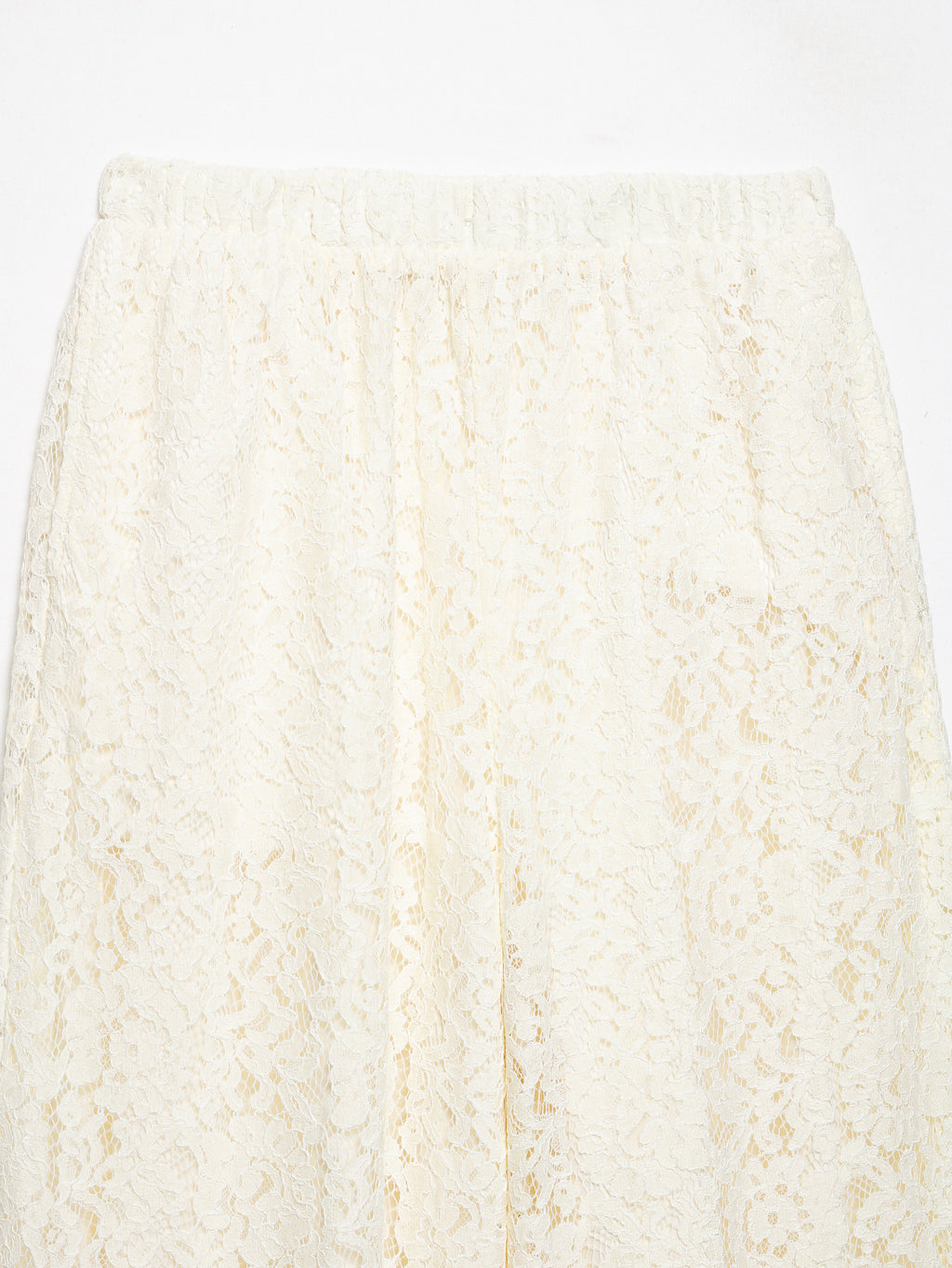 Spring Minimalist All Match Lace Elastic Waist Loose Trousers