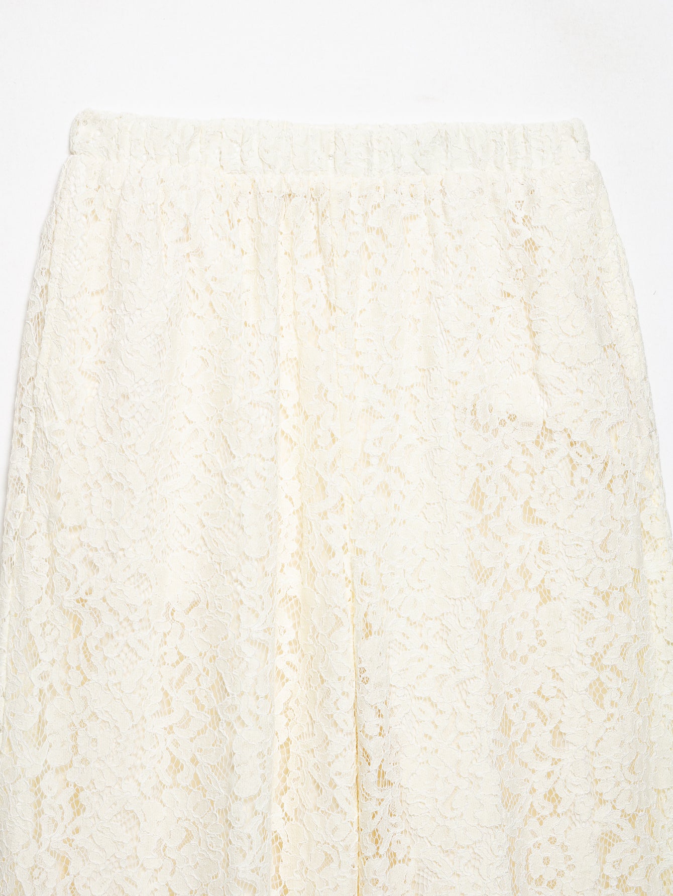 Spring Minimalist All Match Lace Elastic Waist Loose Trousers