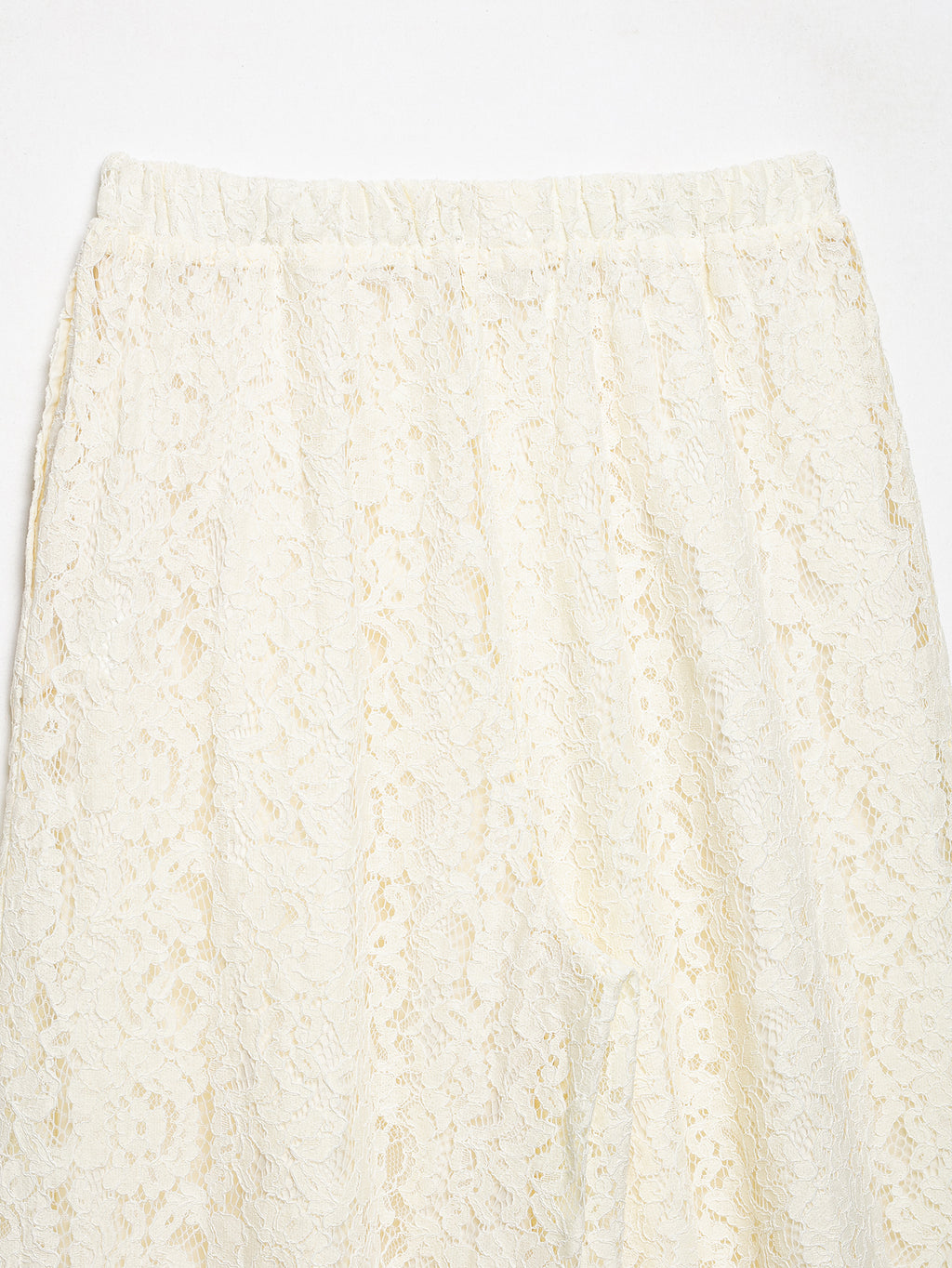 Spring Minimalist All Match Lace Elastic Waist Loose Trousers