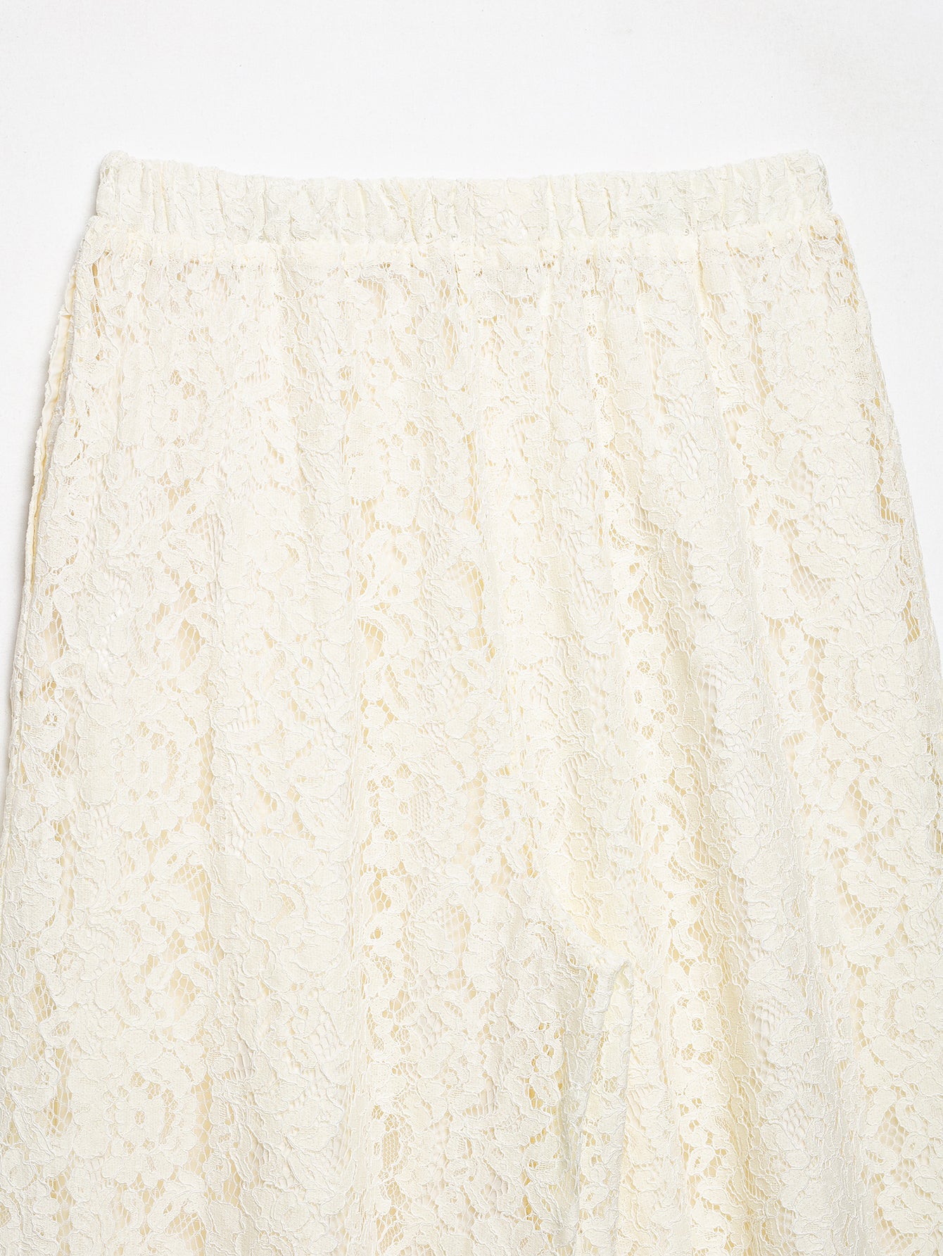 Spring Minimalist All Match Lace Elastic Waist Loose Trousers
