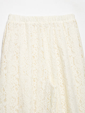 Spring Minimalist All Match Lace Elastic Waist Loose Trousers