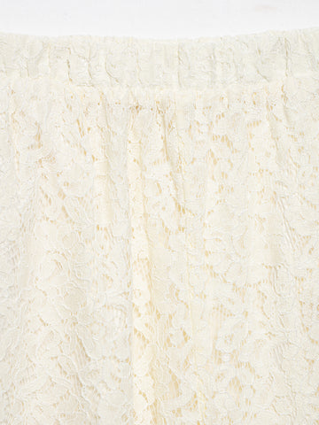 Spring Minimalist All Match Lace Elastic Waist Loose Trousers