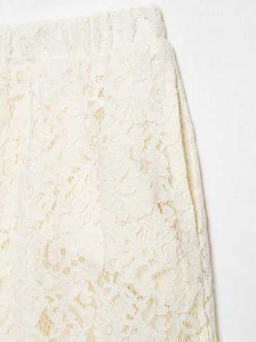 Spring Minimalist All Match Lace Elastic Waist Loose Trousers