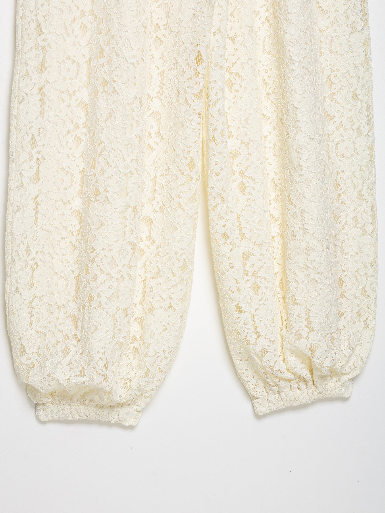 Spring Minimalist All Match Lace Elastic Waist Loose Trousers