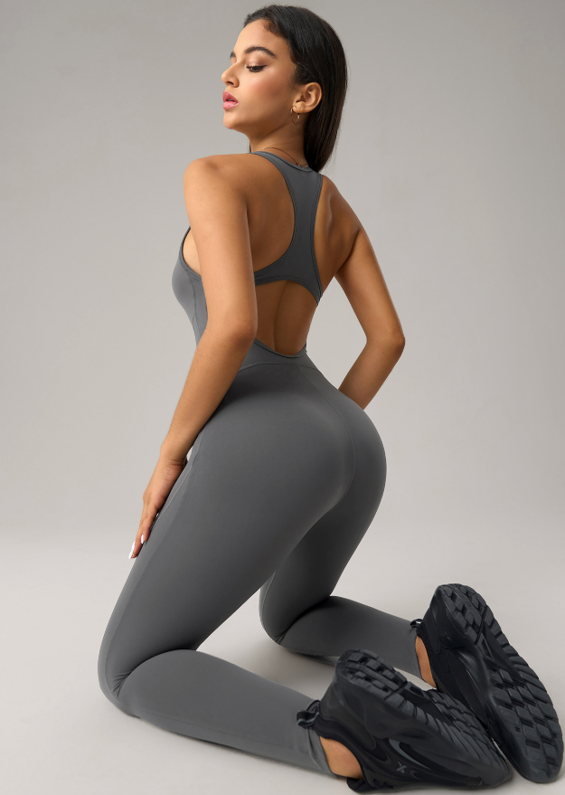 Nude Feel with Chest Pad Beauty Back Yoga Bodysuit Elastic Peach Hip Raise Yoga Pants