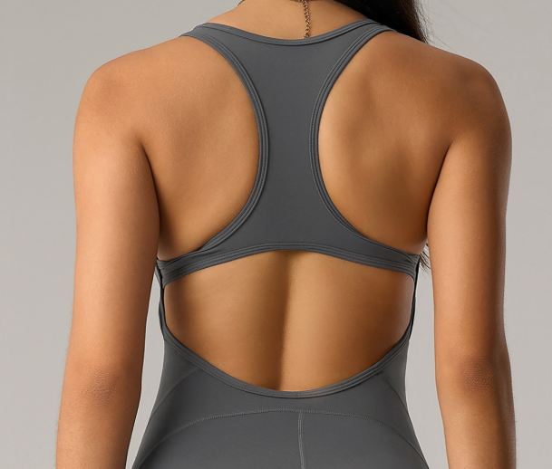 Nude Feel with Chest Pad Beauty Back Yoga Bodysuit Elastic Peach Hip Raise Yoga Pants