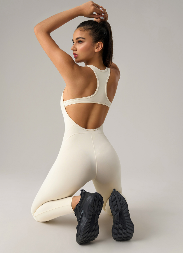 Nude Feel with Chest Pad Beauty Back Yoga Bodysuit Elastic Peach Hip Raise Yoga Pants