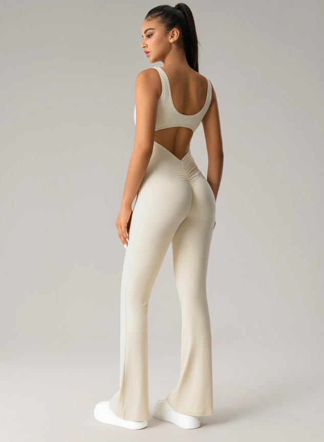 Sexy Beauty Back One-Piece Peach Hip Lifting Sport Fitness Clothes Micro Pull Yoga Jumpsuit Women