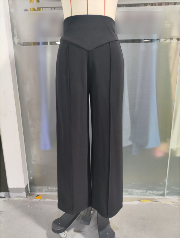 Straight Drooping High Grade Non Elastic Work Pant Small Autumn Winter High End Loose Casual Women Wide Leg Work Pant