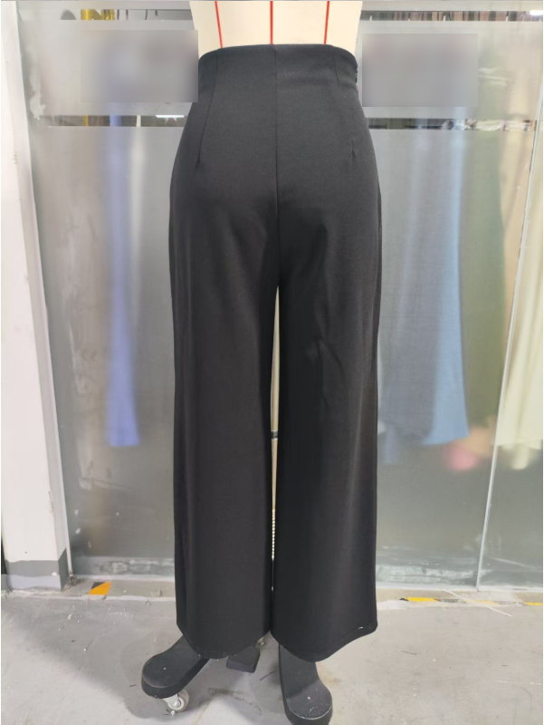 Straight Drooping High Grade Non Elastic Work Pant Small Autumn Winter High End Loose Casual Women Wide Leg Work Pant