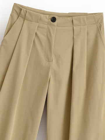 Women Clothing Top Pleated Bucket Pants