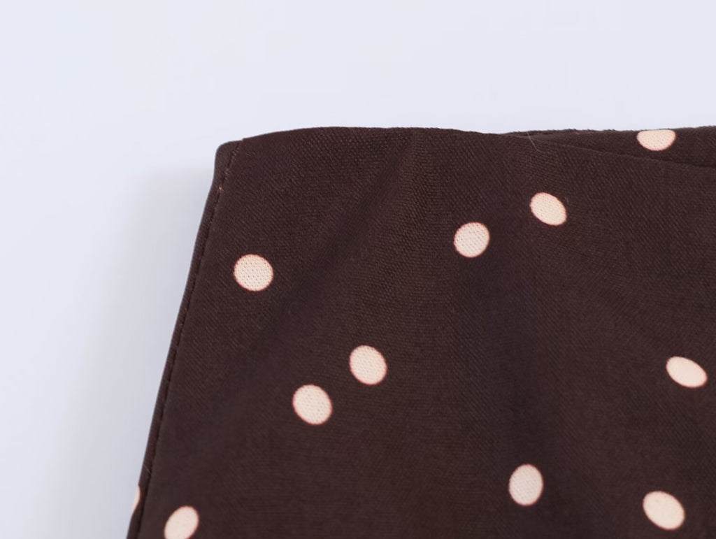 Women Polka Dot Wide Leg Casual Pants