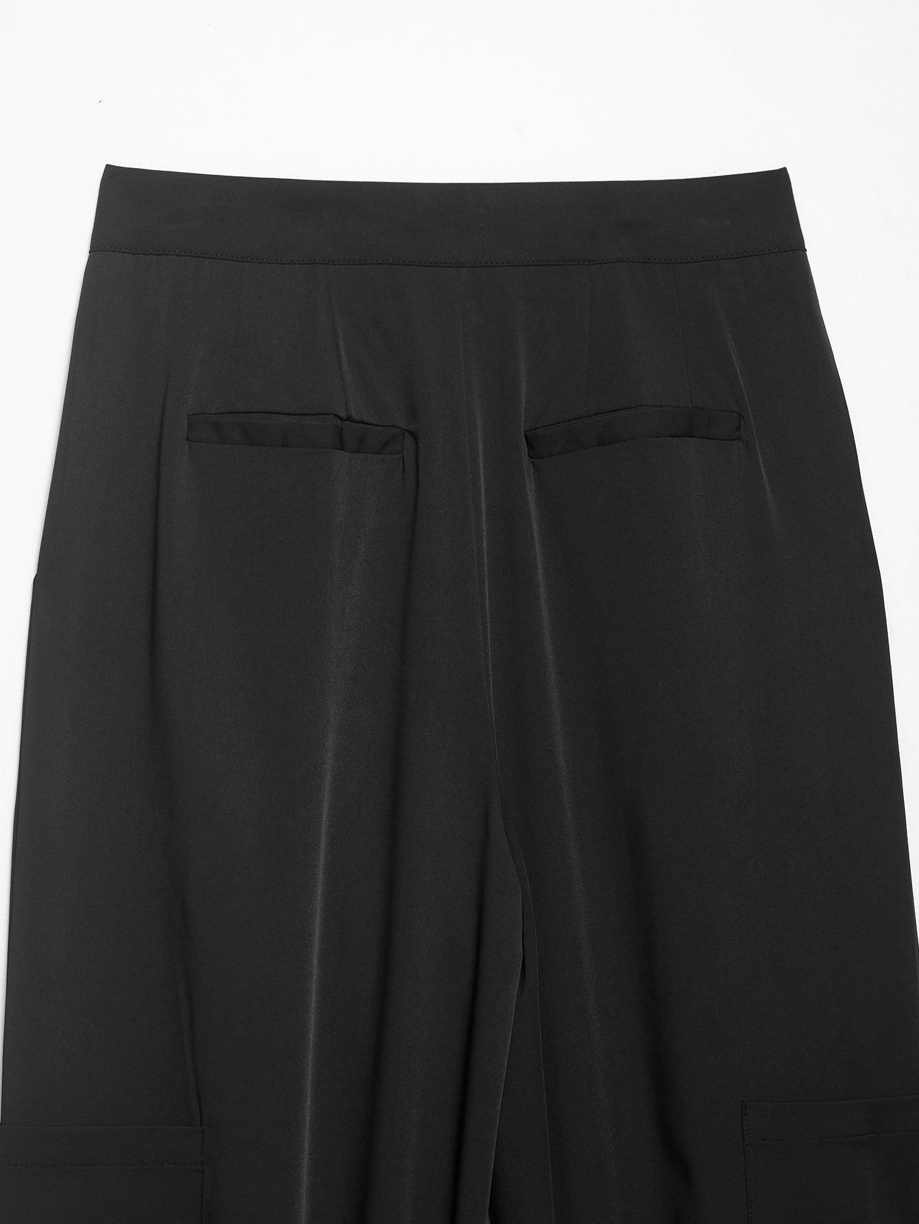 Women Hem Lace Drawstring Strap Wide Leg Trousers Casual Pants