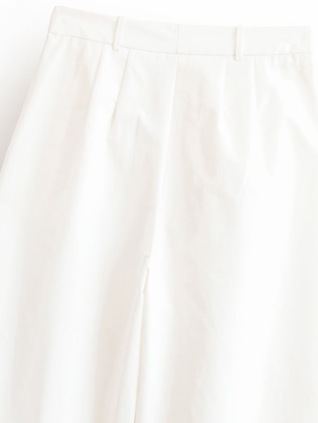 Women Clothing Summer Loose Mid Waist Casual Poplin Pleated Pants