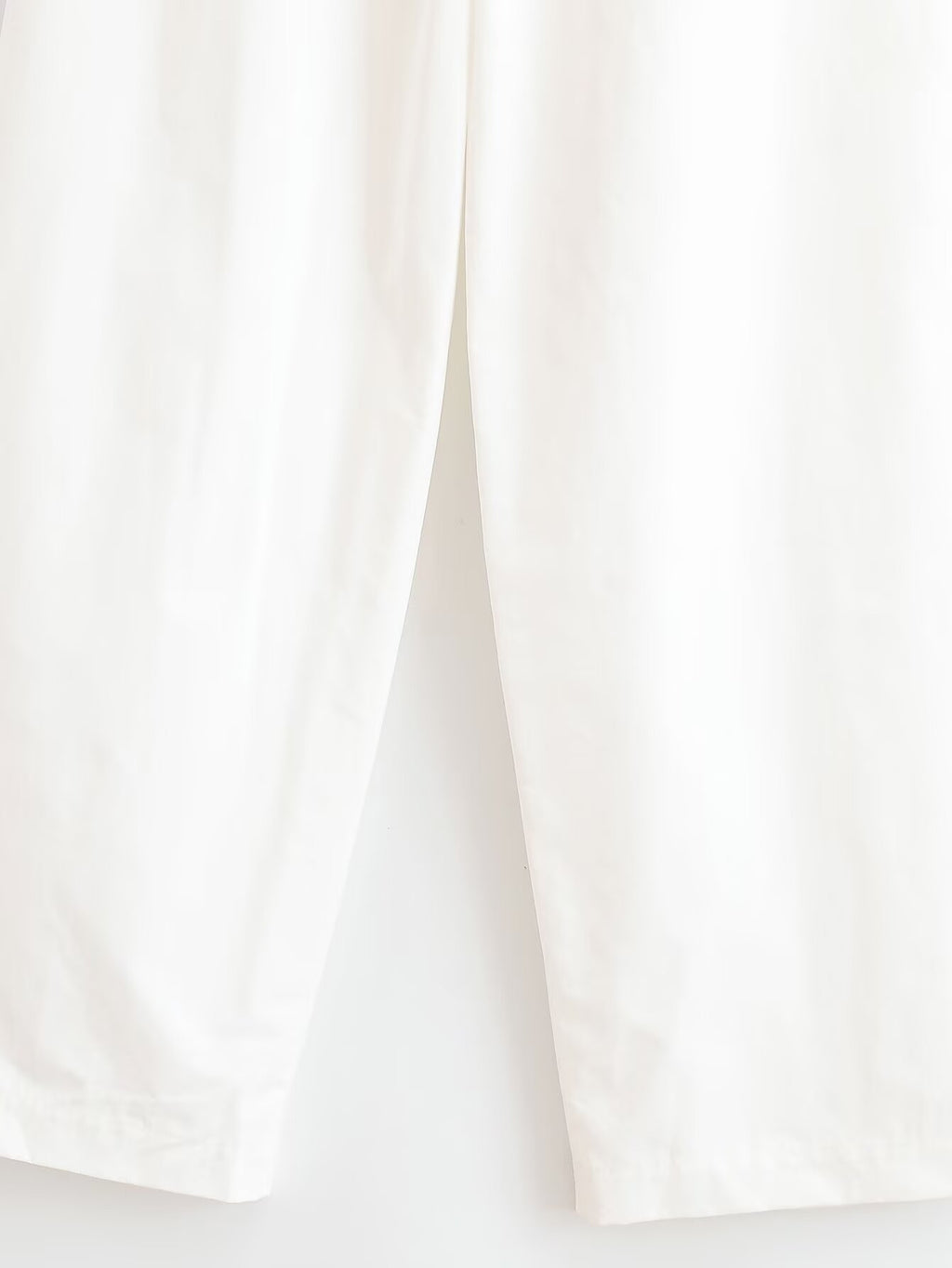 Women Clothing Summer Loose Mid Waist Casual Poplin Pleated Pants