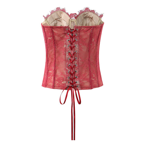 Sexy Lace Vest Women  Boning Corset Tube