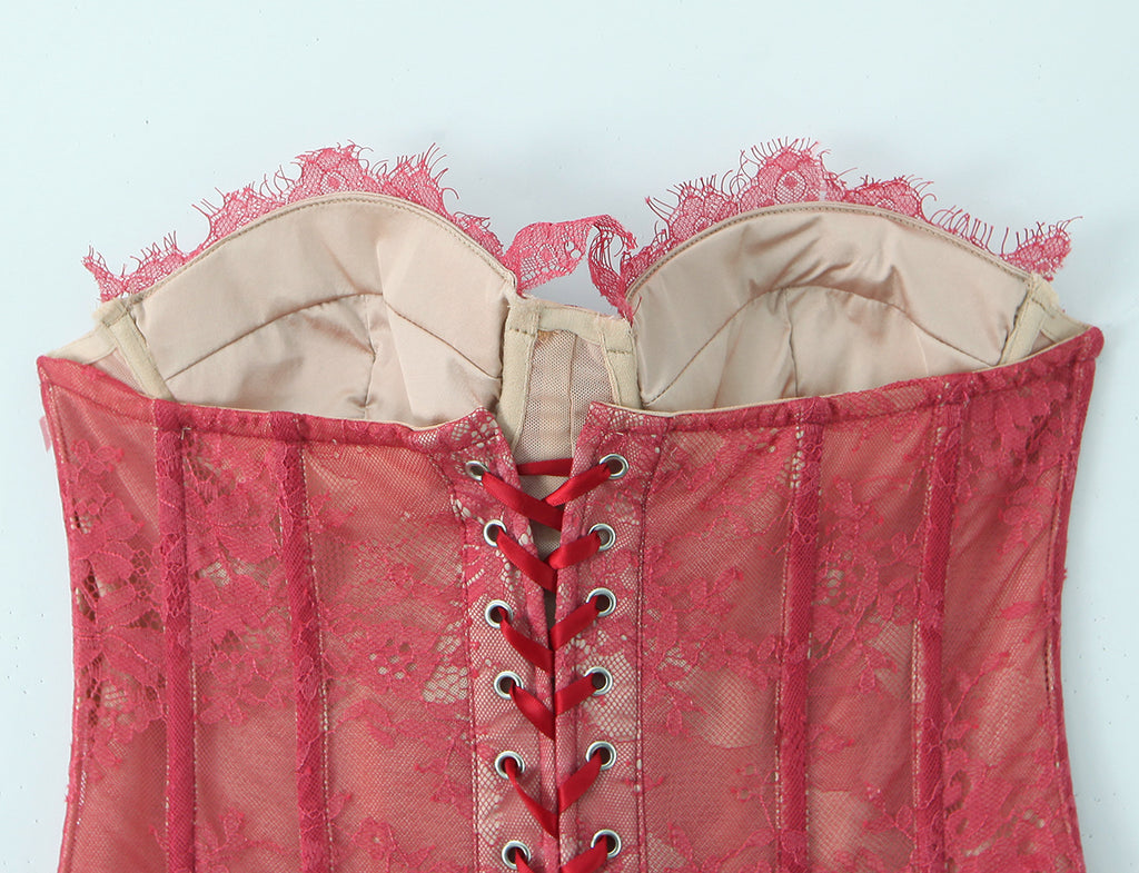 Sexy Lace Vest Women  Boning Corset Tube