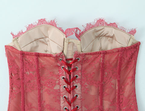 Sexy Lace Vest Women  Boning Corset Tube