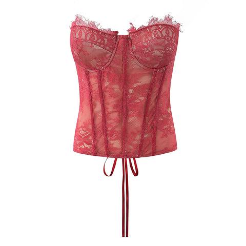 Sexy Lace Vest Women  Boning Corset Tube